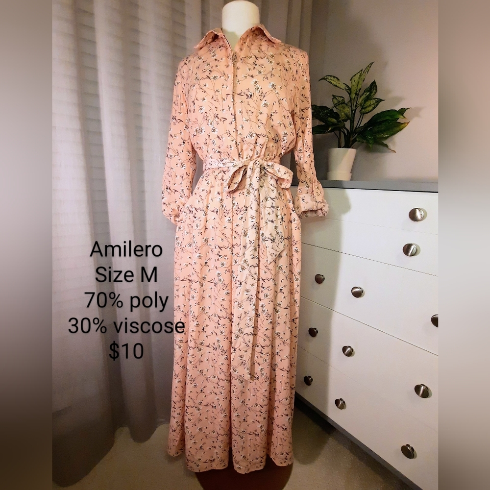 Pink shirt dress